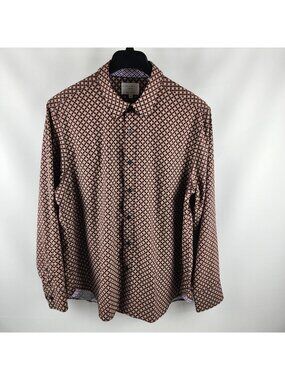Construct Shirt Mens XL Multi Geometric Slim Fit Stretch Dress Shirt